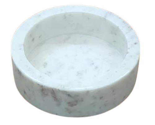 Marble Coaster - 5"x1.5" Cylindrical Design | Elegant White Finish, Ideal for Home or Office Use