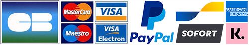 Paiement par Visa, Mastercard, PayPal, Virement bancaire