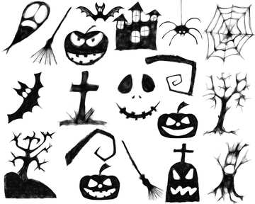 Um conjunto de clipart para o Halloween №40465