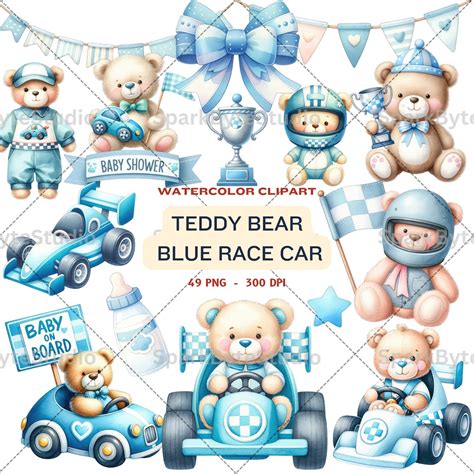 Blue Race Car Clipart Racing Car Clipart Blue Bear Clipart