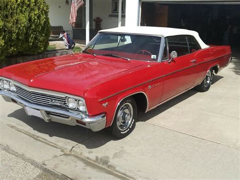 1966 Chevrolet Impala Convertible Red Rwd Manual Chrome Classic