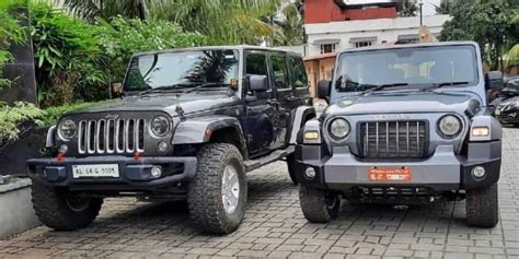 All New Mahindra Thar And Jeep Wrangler Similarities In Side By Side Pics