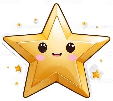 AI Generated Star Sticker Cartoon Star Gold 34948585 PNG