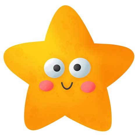 Star In Cartoon Style Cute Funny 18803264 PNG