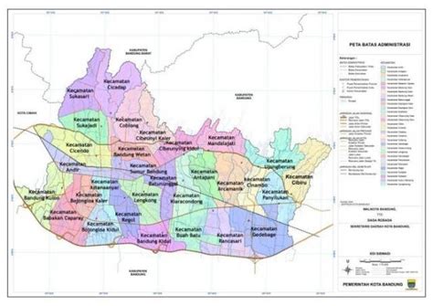 Geografi Peta Kota Bandung Dengan Keterangan Kecamatannya