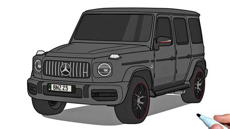 How To Draw A Mercedes G63 Amg 2022 Drawing Mercedes Benz G63 W464