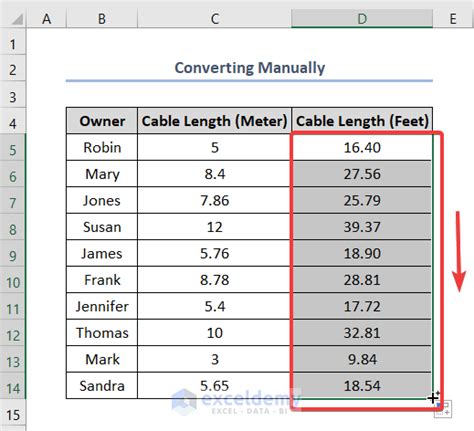 How To Convert Meters To Feet In Excel 4 Methods Exceldemy