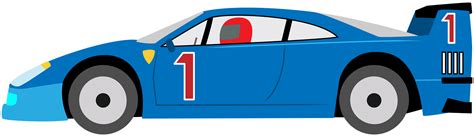 Blue Race Car Clip Art