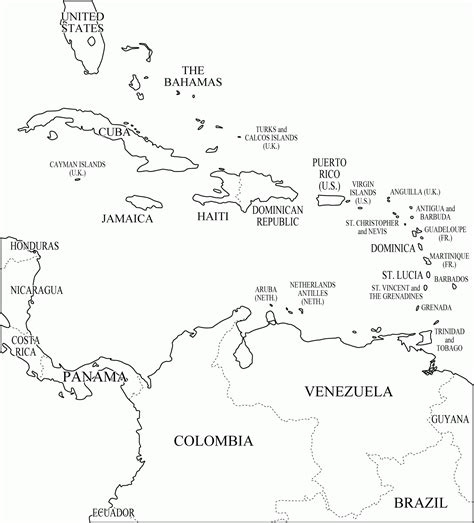 Printable Blank Map Of The Caribbean Printableblank Net