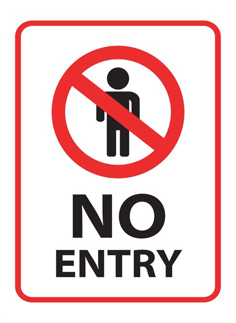 No Entry Sign Printable Board 10486740 Vector Art At Vecteezy