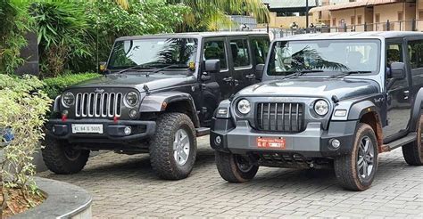 2020 Mahindra Thar Vs Jeep Wrangler Street Presence Compared On Video