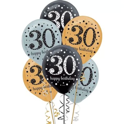 Sparkling Celebration 30th Birthday Balloons 15 Pk Party City