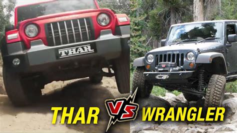 Mahindra Thar Vs Jeep Wrangler Exterior Comparison Mahindra Thar 2020