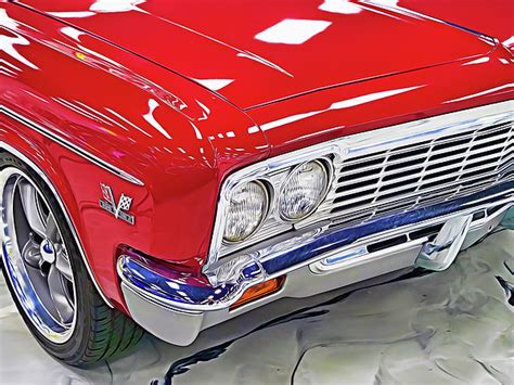 1966 Impala Regal Red Digital Art By Larry Nader Fine Art America