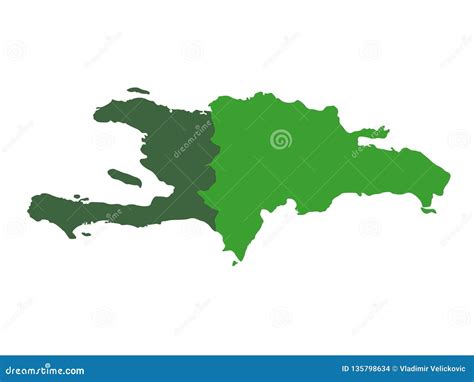 Haiti And Dominican Republic Map Stock Vector Illustration Of State