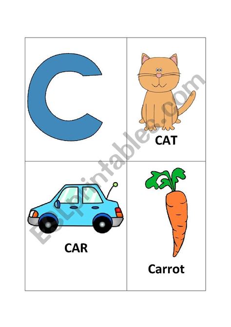 Letter C Flash Cards Printables