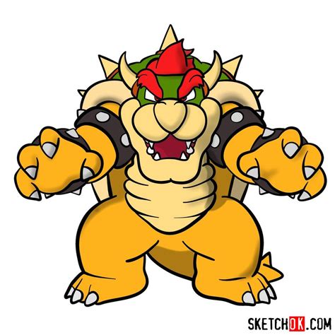 Learn How to Draw Bowser from Super Mario (Super Mario