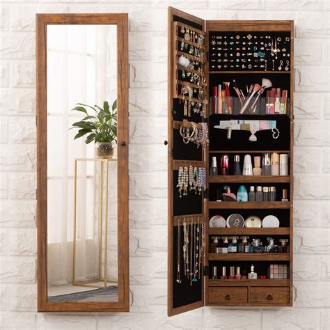 Wall Mount Mirror Jewelry Armoire