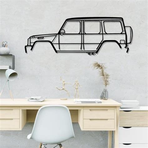 Mercedes G Klasse Silhouette Metaal Kunst Wanddecoratie Man Cave