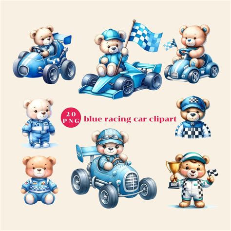 Blue Race Car Clipart Racing Car Clipart Blue Bear Clipart Blue Baby