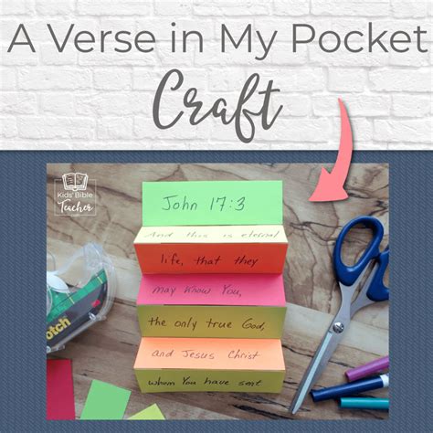 A Verse In My Pocket Bible Verse Craft Kids Bible Teacher