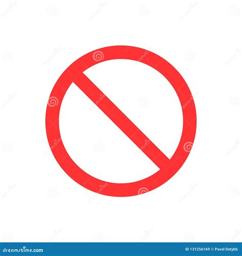 No No Entry No Sign Sign Icon Flat Vector Illustration Red Circle