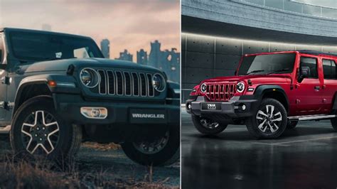 Mahindra Thar Roxx Vs Jeep Wrangler Pictorial Comparison