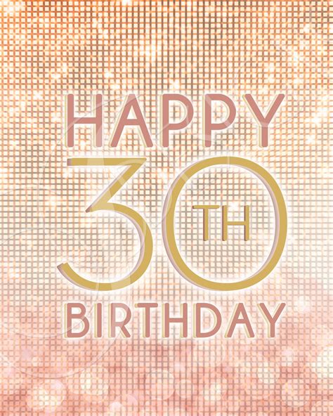 Happy 30th Birthday Decorative Sign For A Pink And Gold Themed 30th