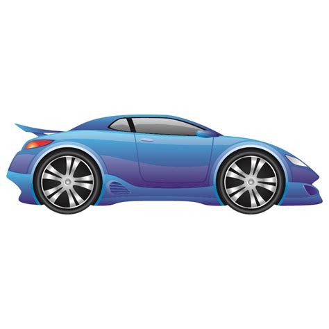 Blue Race Car Cartoon Kids Colour Wall Sticker Transport Art