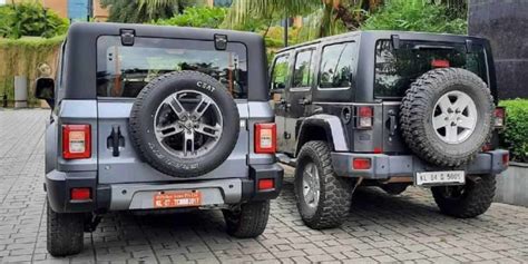 All New Mahindra Thar And Jeep Wrangler Similarities In Side By Side Pics