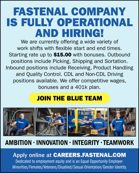 Multiple Positions Fastenal Company Jessup Pa