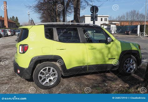 Green Yellow Jeep Renegade Car In Turin Editorial Image Image Of