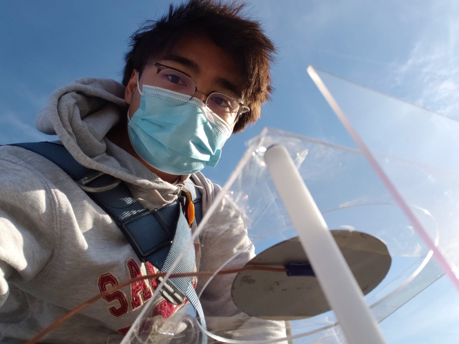 selfie of student wearing a mask