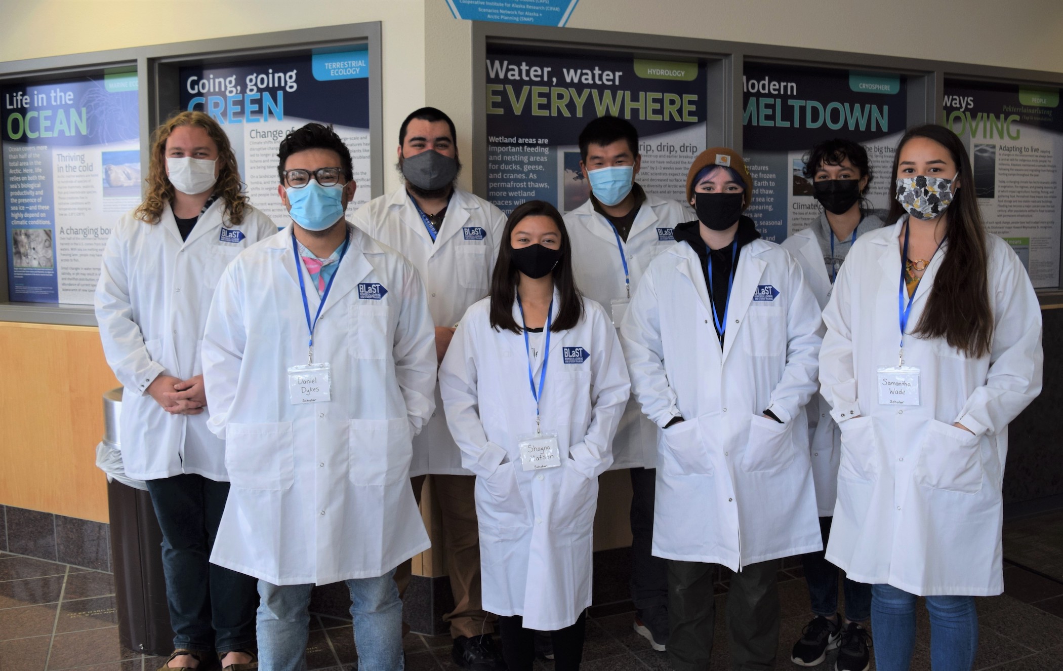 group of students in lab coats