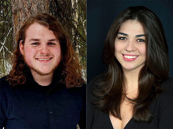 two head and shoulders portraits of college students