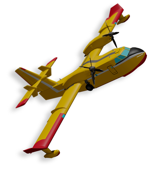 Avião de resgate 'Cl-415' modelado no Blender 3D