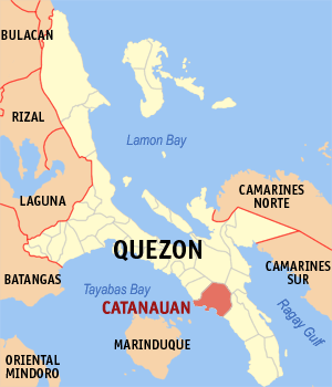 Mapa han Quezon nga nagpapakita kon hain nahimutang an Catanauan