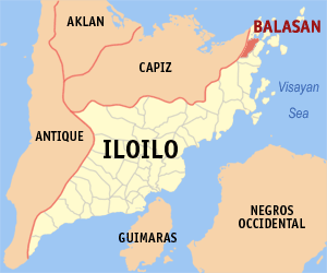 Map of Iloilo showing the location of Balasan