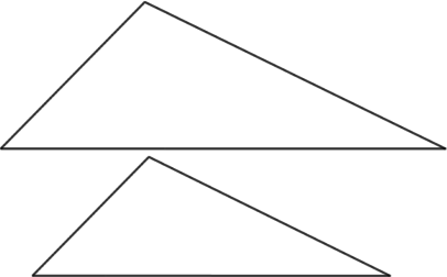 (Two similar but non-congruent triangles, redrawn to show them the same orientation)