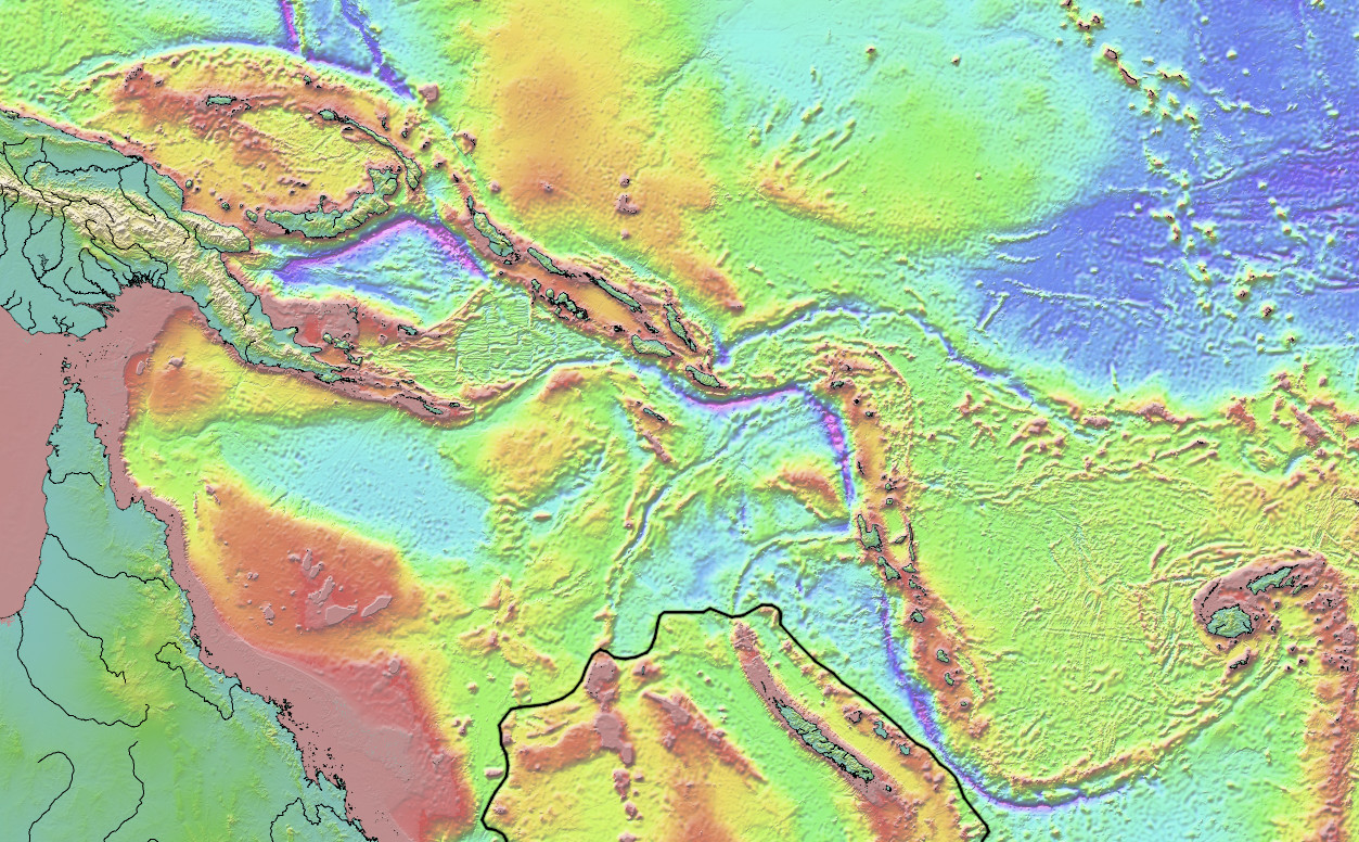  Seafloor topographic map of area of Trobriand Plate. The location of the Solomon Sea Plate (S. P.) and Woodlark Plate (W. P.) are also labelled.