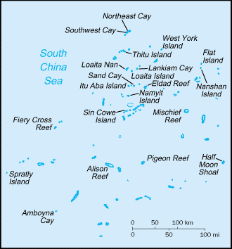 Mapa das illas Spratly