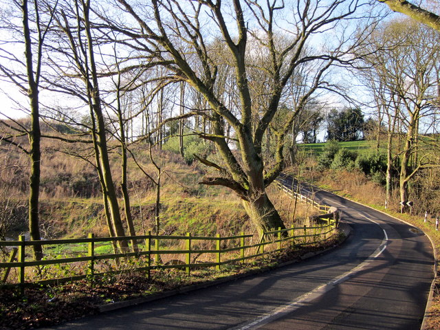 File:Alvechurch Highway - Dip in Road to Bridge Crossing Stream - geograph.org.uk - 2749042.jpg