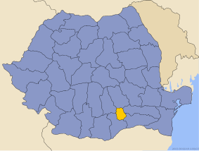 Administrative map of Руминия with Илфов county highlighted