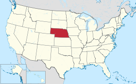 Nebraska merkt inn á kort af Bandaríkjunum