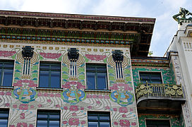 Otto Wagner, Maison des majoliques (Majolikahaus) (1899), Vienne.