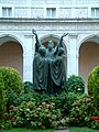 The statue of St. Benedict in the garden