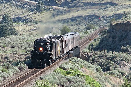 No. 2816 pulling the ''Spirit of 150'' train at Spences Bridge, British Columbia, on June 21, 2008