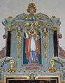 L'église paroissiale Saint-Melaine, le maître-autel et son retable, statue de saint Melaine