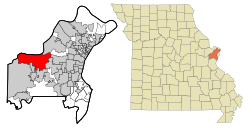 Location of Chesterfield, Missouri