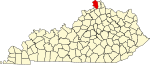 State map highlighting Boone County